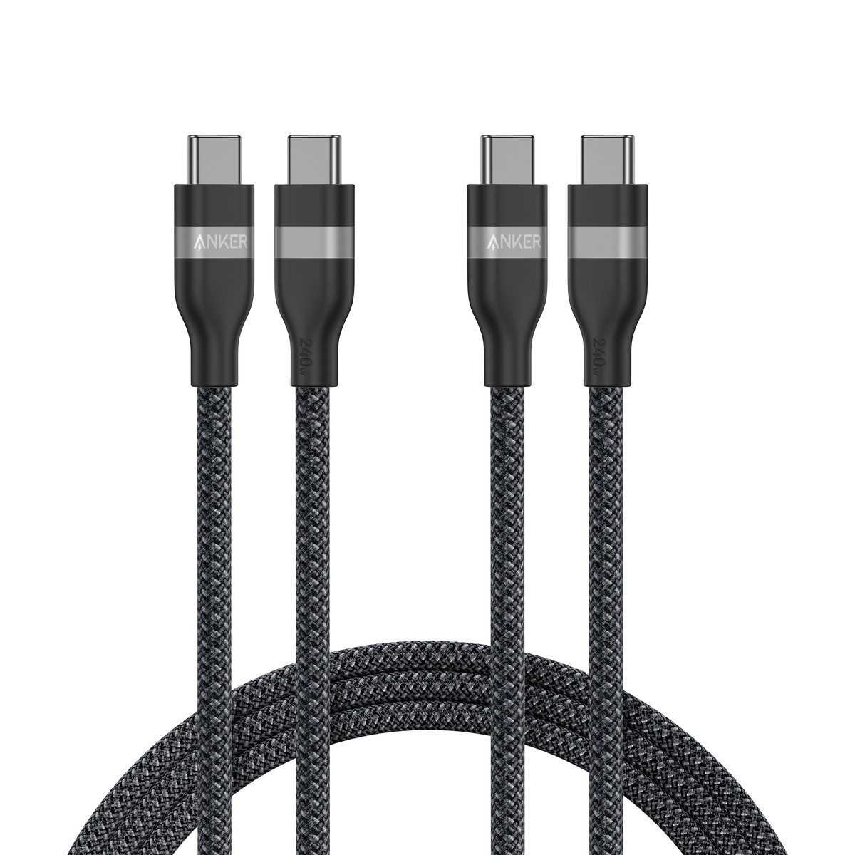 USB-C to USB-C Cable (3 ft / 6 ft, 240W, Upcycled-Braided, 2-Pack) Q3