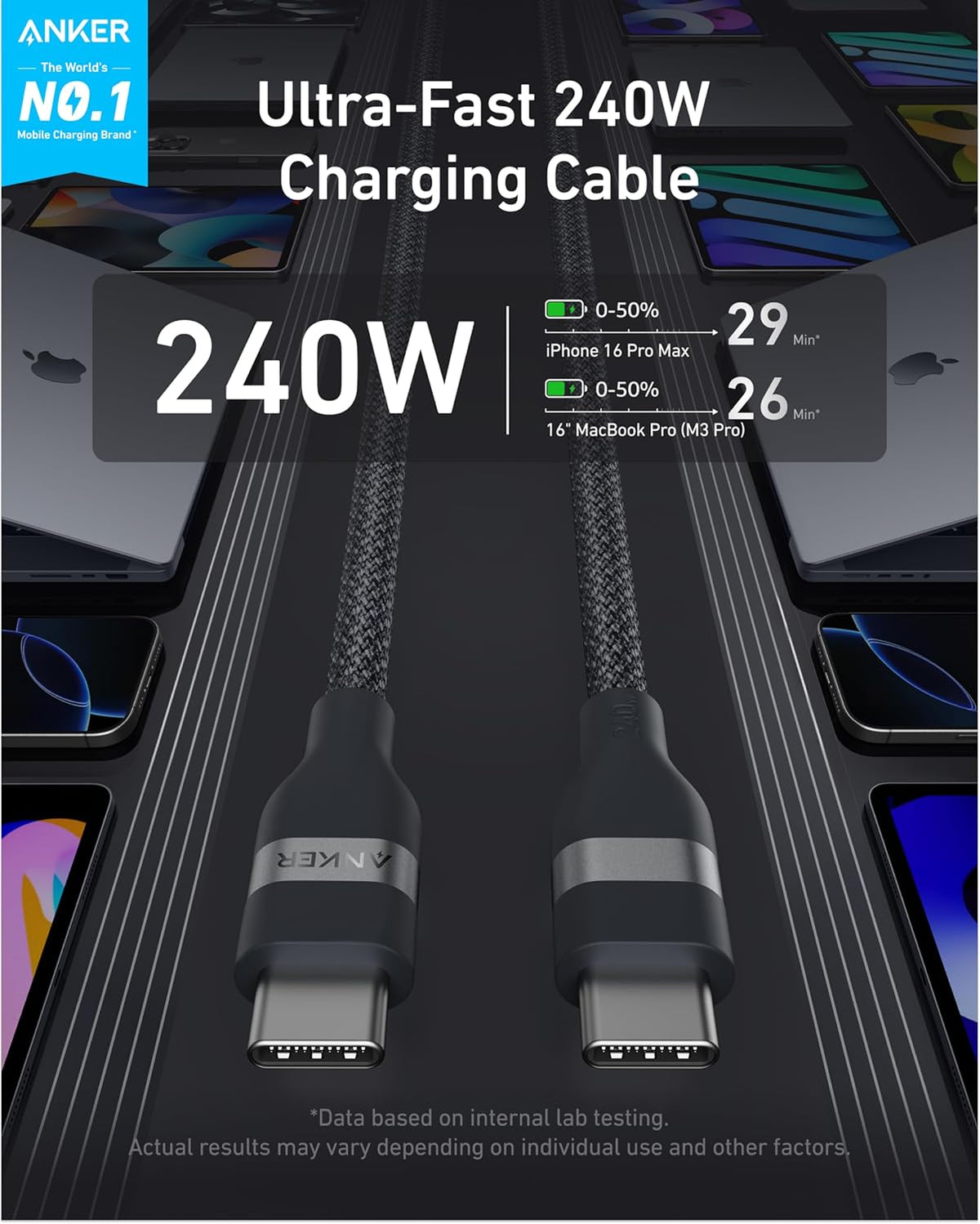 Laptop Power Bank (25K, 165W, Built-In and Retractable Cables) Y4