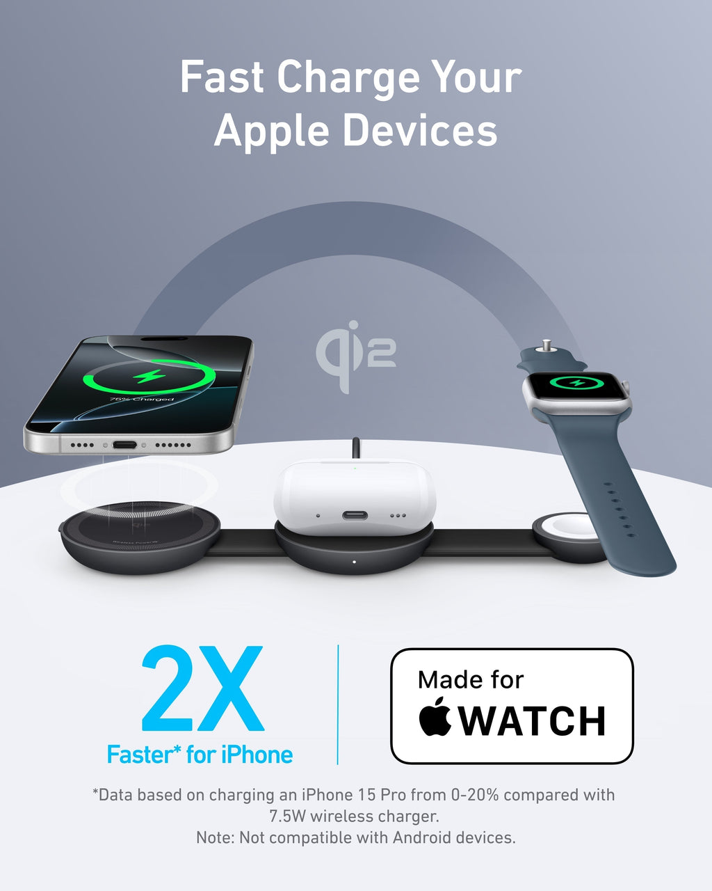 MagGo Wireless Charging Station (3-in-1, Foldable Pad) Z2