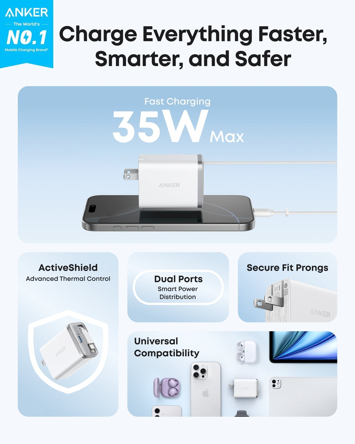 Nano Charger (35W, Built-In Retractable USB-C Cable) F0
