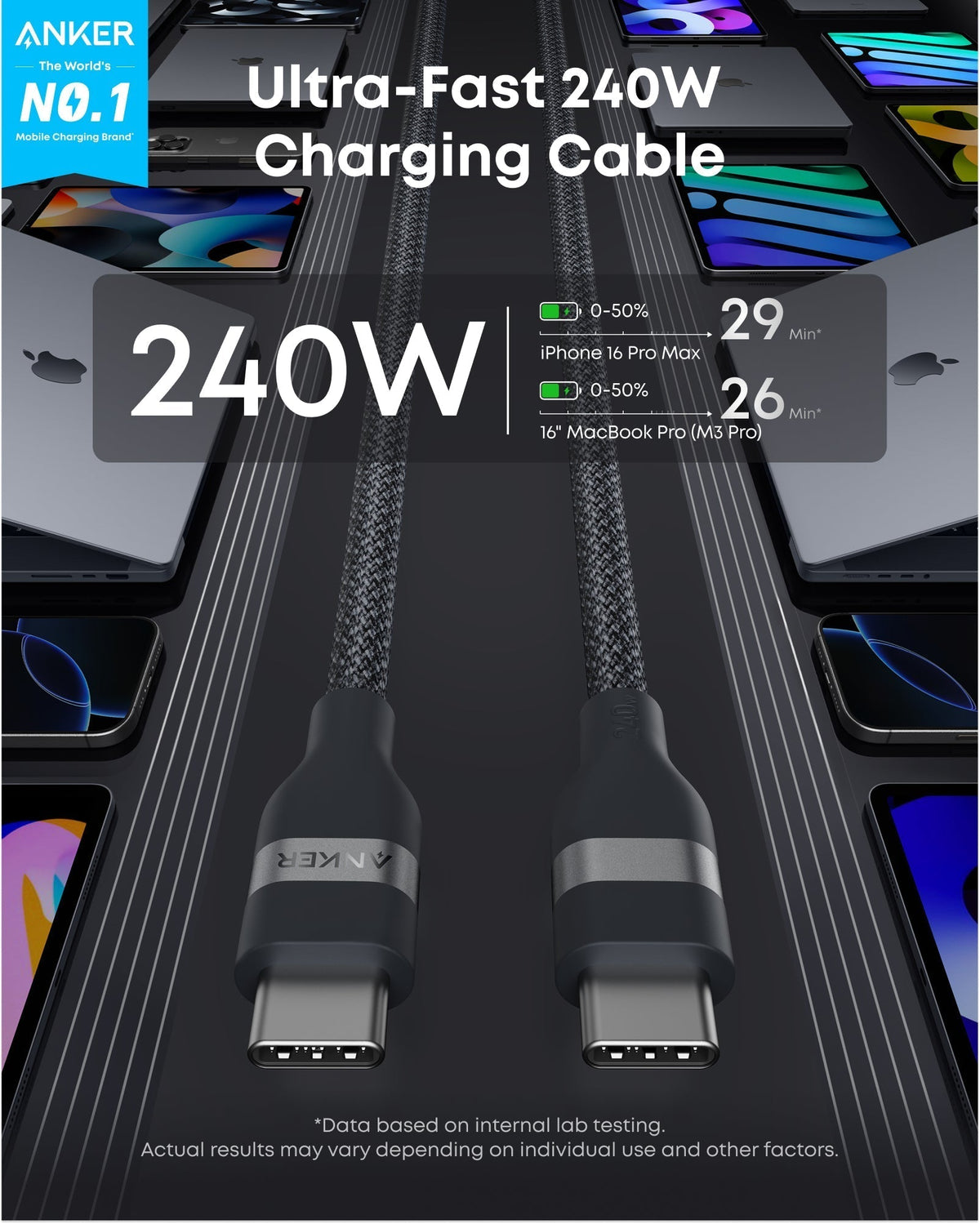 Laptop Power Bank (25K, 165W, Built-In and Retractable Cables) Y4