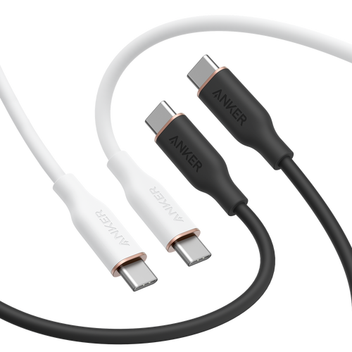 643 USB-C to USB-C Cable (Flow, Silicone, 240W, 2-Pack, Midnight Black) B9