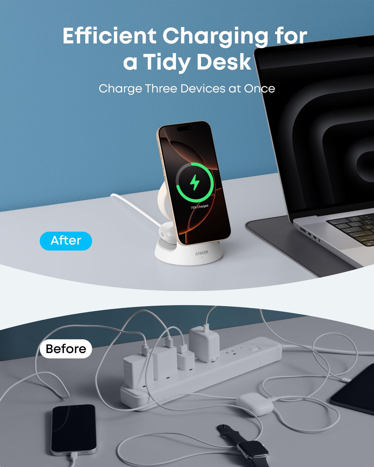 MagGo Wireless Charging Station (3-in-1, Dock Stand) H1